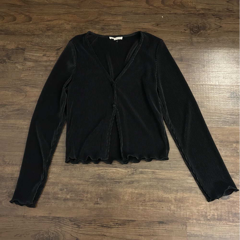 PacSun LA Hearts Black Ribbed Top